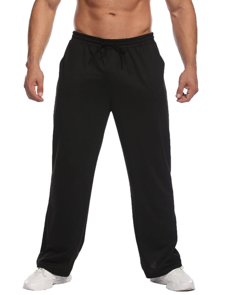Deyeek Men's Lightweight Sweatpants Open Bottom Sweat Pants for Men Straight Leg Gym Sweatpants Lounge Pants with Pockets