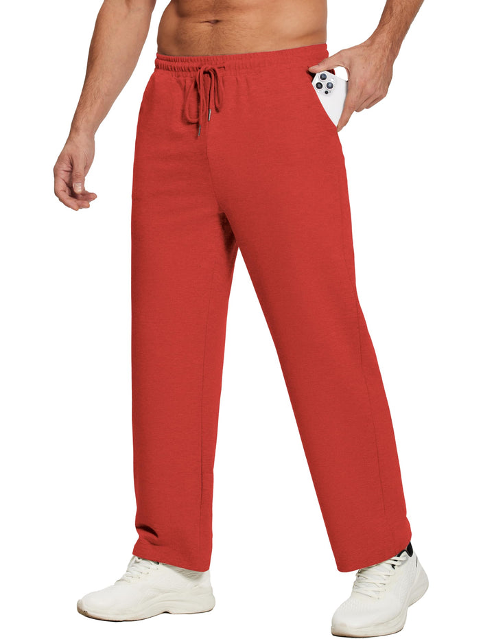 Deyeek Men's Lightweight Sweatpants Open Bottom Sweat Pants for Men Straight Leg Gym Sweatpants Lounge Pants with Pockets