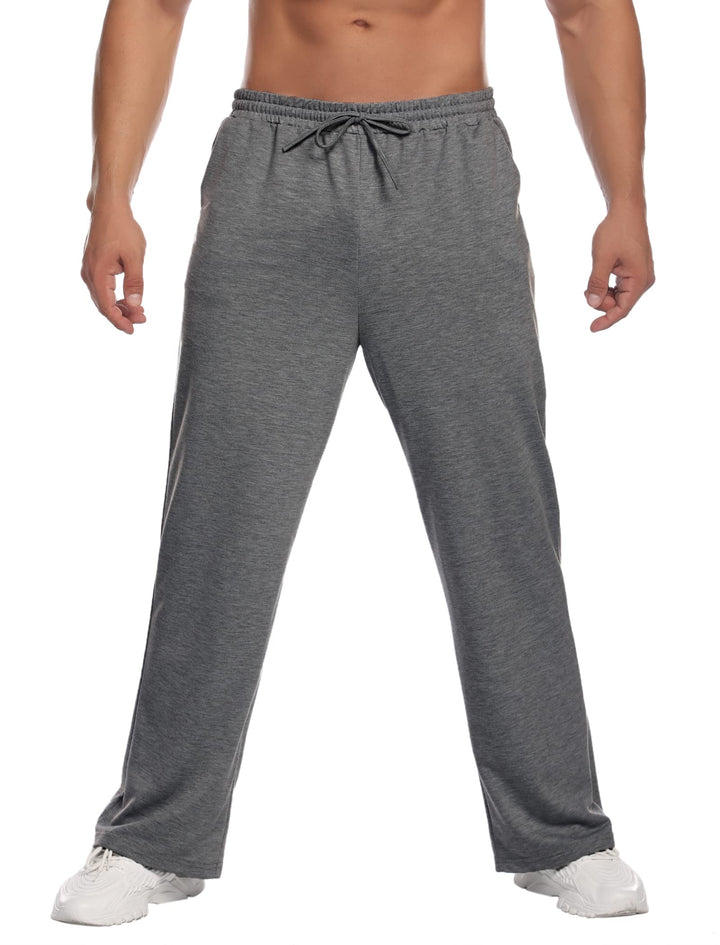 Deyeek Men's Lightweight Sweatpants Open Bottom Sweat Pants for Men Straight Leg Gym Sweatpants Lounge Pants with Pockets